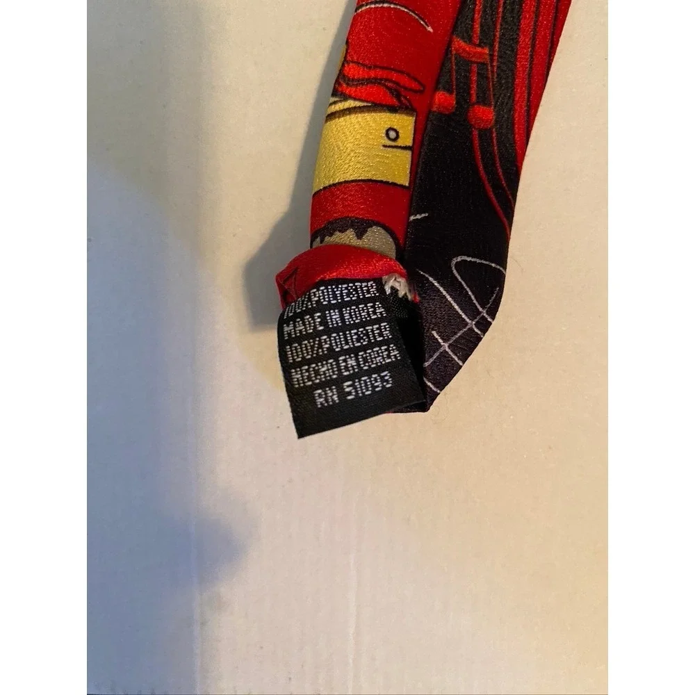 Mickey Unlimited Disney Mickey Mouse Bandleader Red Black Silk Feel Necktie